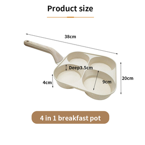 Padella Antiaderente Moderna in Metallo a 4 Fori, Multifunzionale per Pancake e Colazione, Compatibile con Piani a Induzione - Product Image 6