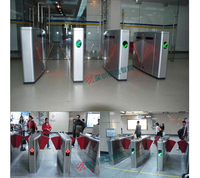 Barrière pivotante mince verticale en acier inoxydable 304 avec contrôle d'accès, RFID et message vocal