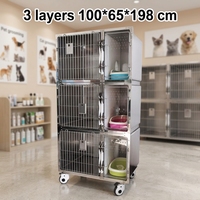 Nouveau transporteur de luxe pour chats en acier inoxydable 304, cage de transport pour chats en acier inoxydable, équipement de clinique vétérinaire EUR PET