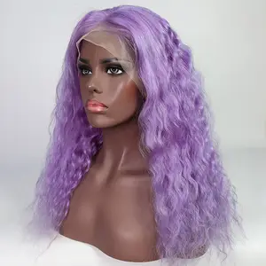 Wholesale Rainbow Dark/ Light Purple Lace Front Wig、Cosplay Ombre Purple Human Hair Wig、Remy Hair Lace Front Purple Wig