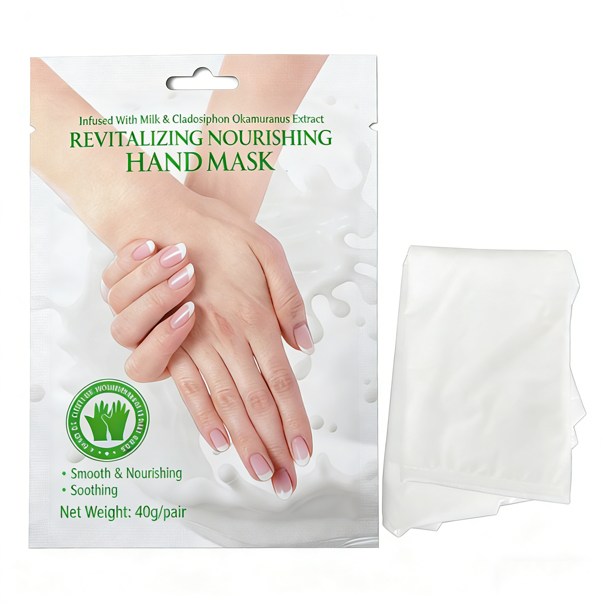 Masque hydratant pour les mains au lait