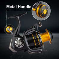 FISHGANG Reel Pancing Spinning Murah 5.2:1 14+1BB 2000 3000 4000 5000 6000 Dengan Gagang Logam 12kg Daya Tarik Maksimum