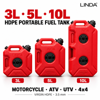 Réservoir de carburant portable en HDPE de 3L, 5L, 10L avec bec verseur et ensembles de fixation verrouillables pour moto, VTT, UTV, 4x4, CE, EPA, CARB