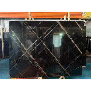 Losas de Mármol Natural Negro y Dorado Lauren al por Mayor, Cubiertas Modernas para Mesas de Comedor, Mesas de Centro, Escaleras, Pasillos, Paredes de Alta Gama - Product Image 2