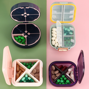 YUZMEI Boîte à pilules de voyage en gros avec coupe-pilules, séparateur de comprimés portable, organiseur de pilules magnétique, petit étui pour compléments alimentaires - Product Image 3
