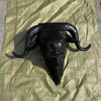 Masque de tête de vache d'halloween taille réelle, couvre-chef Animal Cool, tête de taureau murale