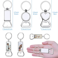 Porte-clés décapsuleur personnalisé en métal vierge pour sublimation, porte-clés 3D en métal vierge pour transfert thermique, accessoires de logo
