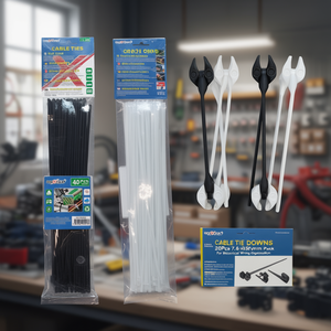 Cable Ties 7.6x350mm 20Pcs Black White Pack For <b>Electrical</b> <b>Wiring</b> Organization - Product Image 3