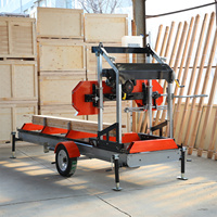 Scie à bois à moteur diesel Machine horizontale Scie à ruban portable pour bûches