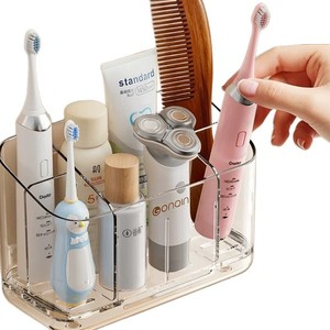 Wall Mounted Toothbrush Holder Rectangle No Drilling Cosmetic Storage Box Bathroom Shelves - Product Image 5
