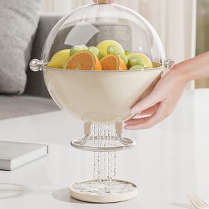 Fruit Plate With Lid Round Solid Color For Party Snack Storage Food Container - Product Image 4