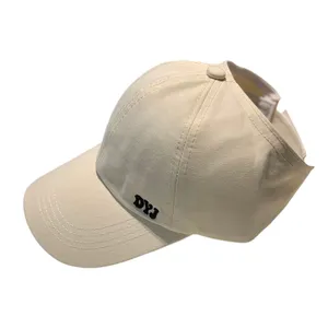 热销户外中性棒球帽棉6面板简单纯色遮阳板马尾辫棒球帽