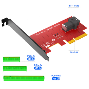 Carte adaptatrice PCIe 4.0 X4 vers SFF-8643 pleine hauteur avec prise en charge <span class=keywords><strong>NVMe</strong></span>, PCB en stock - Product Image 3