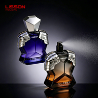 Flacon de parfum pour homme en verre de 50 ml et 100 ml, design guerrier distinctif, flacon vide pour vaporisateur de parfum masculin