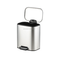 SY Noir Pédale Grand Compartiment Hôtel Pet Tri Swing Couvercle Commercial En Acier Inoxydable Poubelles