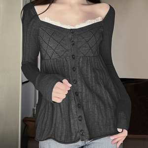 Suéter con cordones en la cintura, estilo dulce y femenino, moderno y cómodo, ajustado, de manga larga, para otoño e invierno. - Product Image 4