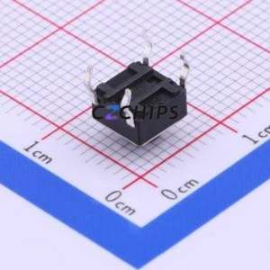 1TS005A-2300-5001 Tactile Switch Through hole-4P,6x6mm Switch Single Pole Single Throw Round Button 2.3N Through Hole - Product Image 2