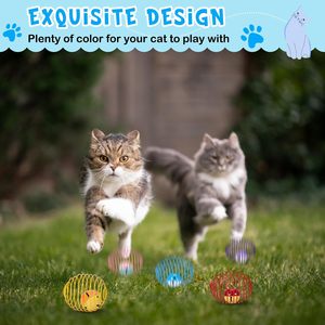 Livraison rapide <span class=keywords><strong>chat</strong></span> boules de ressort ressorts extensibles jouets boules roulantes bobines ludiques colorées <span class=keywords><strong>jouet</strong></span> d'<span class=keywords><strong>action</strong></span> de ressort interactif - Product Image 5