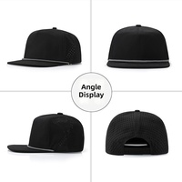 Gorra de Béisbol de Secado Rápido, Repelente al Agua, Transpirable, con Perforaciones Láser, Visera Plana, Cierre a Presión, Logotipo Personalizado, Unisex, Verano, Venta al Por Mayor