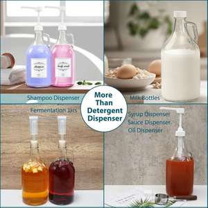 Half Gallon Glass <b>Pump</b> Dispenser Bottle, 64-Ounce Jug with <b>Pump</b> for Sauces, Syrups, Soaps and Laundry Detergent - Product Image 4