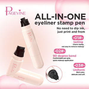 Eyeliner liquide noir et <span class=keywords><strong>marron</strong></span> mat 2-en-1 à marque privée, à séchage rapide, haute qualité, longue tenue, avec tampon pour ailes de cygne - Product Image 2