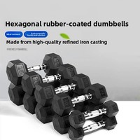 Haltères hexagonaux recouverts de caoutchouc les plus vendus, 5 kg, 10 kg, haltères fixes en fonte solide, adaptés à l'utilisation en salle de sport