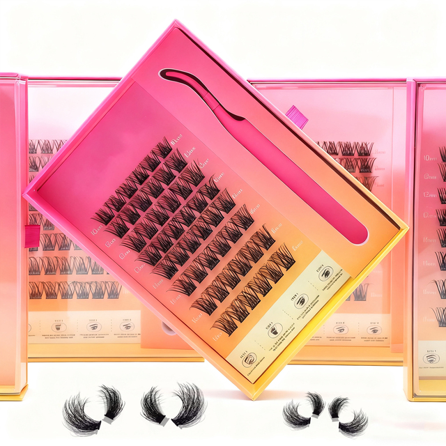 Custom Logo Diy Lash Extension Cluster Lashes Wholesale Pre Bond No Glue Needed Cluster Lashes