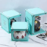 Boîtes à gâteaux carrées semi-transparentes de 8, 10 et 12 pouces de hauteur, en matériaux recyclés, pour hamburgers et frites