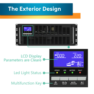 Alimentation sans interruption (ASI) <span class=keywords><strong>en</strong></span> <span class=keywords><strong>ligne</strong></span> 10 kVA 9 kW à autonomie prolongée, monophasée, chargeur 4A, 4U, 110 V pour applications médicales/appareils électroménagers, prise <span class=keywords><strong>en</strong></span> charge OEM/ODM - Product Image 2