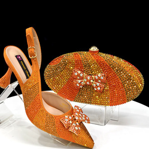 Nuovo Design <span class=keywords><strong>scarpe</strong></span> italiane a borsa abbinata Set <span class=keywords><strong>scarpe</strong></span> da sera festa donna e borsa Set per donne africane <span class=keywords><strong>tacco</strong></span> - Product Image 2