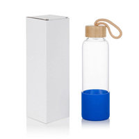 Bouteille d'eau en verre borosilicate de haute qualité, 500 ml, anti-fuite, compatible lave-vaisselle, avec logo personnalisé, faite à la main, écologique, avec paille et bouchon à vis.