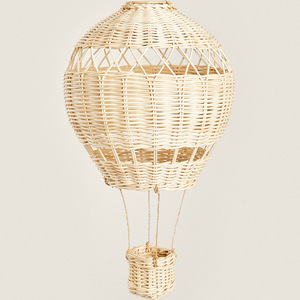 Rattan Woven Hot Air <b>Balloon</b> Chandelier E27 <b>LED</b> Warm Light Round Pendant For Home Decor Childrens Room Restaurant - Product Image 2