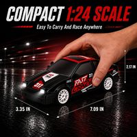 Mobil RC Drift EPT Skala 1:24 4WD 2.4GHz Remote Control Mainan Balap On Road dengan Lampu LED dan Ban Cadangan