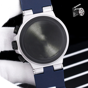 Mens Chronograph Quartz Watch Dual Time Sport Watch Titanium Style Case Rubber Strap 45mm Multifunction Wristwatch - Product Image 6