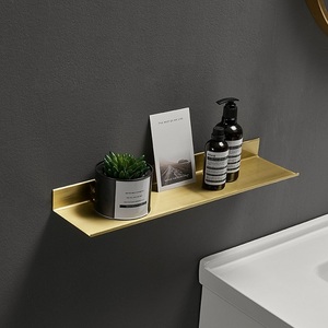 <strong>60CM</strong> Metal <strong>Floating</strong> <strong>Shelves</strong> Brushed Gold Wall Mounted for Bedroom Living Room Decorative Display <strong>Shelf</strong> - Product Image 3