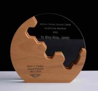 Nouveaux trophées et récompenses en verre transparent poli, écologiques, avec gravure personnalisée du logo, cadeaux d'entreprise annuels, plaque commémorative