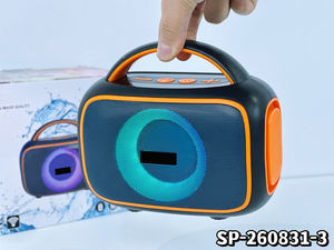 <b>Portable</b> Handheld RGB Speaker 8W Dual 57mm Iron Mesh Outdoor Wireless Speaker BT TF USB FM <b>Radio</b> Playback - Product Image 4