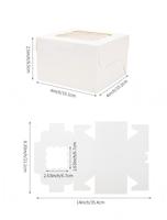 Caja para Pastel Pequeña Personalizada de 4x4x2.5 Pulgadas con Asa, Empaque Biodegradable para Almacenamiento de Galletas y Postres