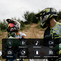 Intercom pour casque de moto S3PLUS-B avec caméra 2K, 6 motards, interphone full duplex 1800M, Bluetooth 5.1, enregistreur DVR