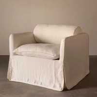 Fauteuil moderne et confortable à une place avec revêtement en tissu et rembourrage en éponge, convertible en canapé-lit pour salon, hôtel, chambre et appartement