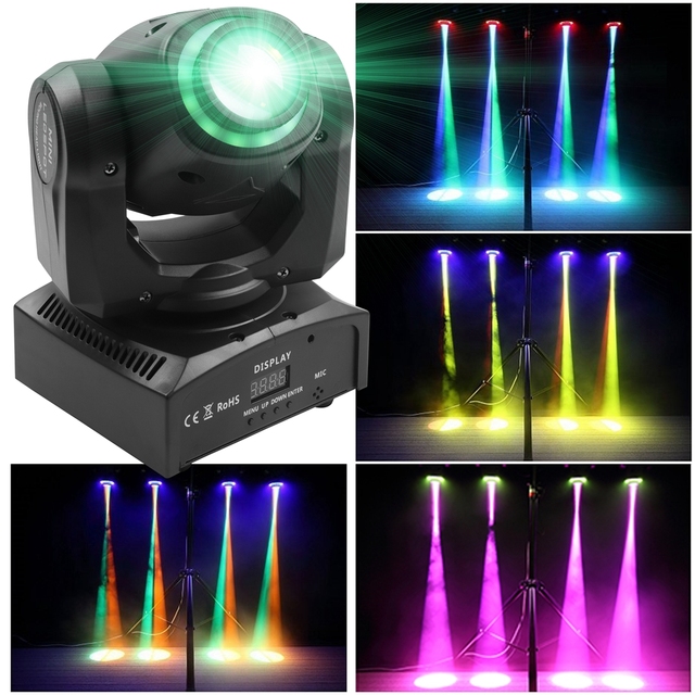 50W RGBW LED Beam Pattern Moving Head Stage Light for DJ Disco Party and Garden Events