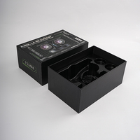 Boîte cadeau rigide personnalisée réutilisable avec couvercle noir, matériaux recyclés, impression CMYK, insert en PVC, pelliculage mat, électronique, ordinateur