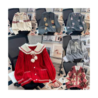 Großhandel Elegante Spandex/Baumwolle Winterpullover Weihnachtsbaum-Strickjacke Schneemann Schriftzug Zuckerstange Elch Jacquard Bestickt