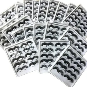 Faux-cils 100% de vison, extension pour les yeux en 3d, marque privée, bande entière, extra-longue, 25mm, 30mm, vente en gros