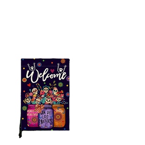 30 X 45cm Double-Sided Burlap Day of the Dead <b>Garden</b> <b>Flag</b> Pennant Style Digital Printed for Festive Yard Decor - Product Image 5