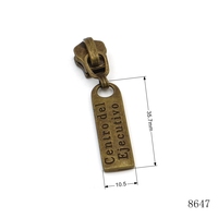 Tirette de fermeture éclair de luxe anti-rouille en laiton, avec logo personnalisé gravé, glissière métallique sur mesure pour sacs à main