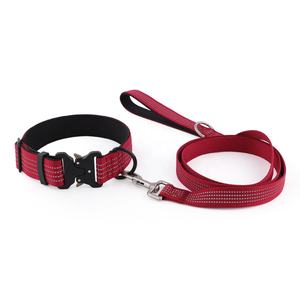 공장 하이 퀄리티 원사 염색 나일론 반사 전술 개 칼라 및 가죽 끈 세트 컴포트 네오프렌 패딩 - Product Image 2