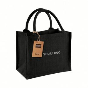 Bolsa de Regalo de Yute Natural Grande y Pequeña con Diseño Personalizado Impreso al por Mayor - Product Image 3
