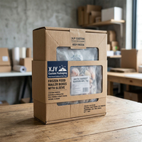 XJY, embalaje personalizado, envoltura alrededor de cartón, papel artesanal, cajas de correo de alimentos congelados esmerilados de PVC con funda