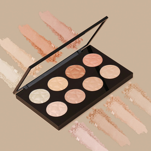 Paleta de resaltador de pigmento alto con brillo extremo OEM/ODM, paleta de polvo de resaltador multitarea con forma Natural cálida - Product Image 2
